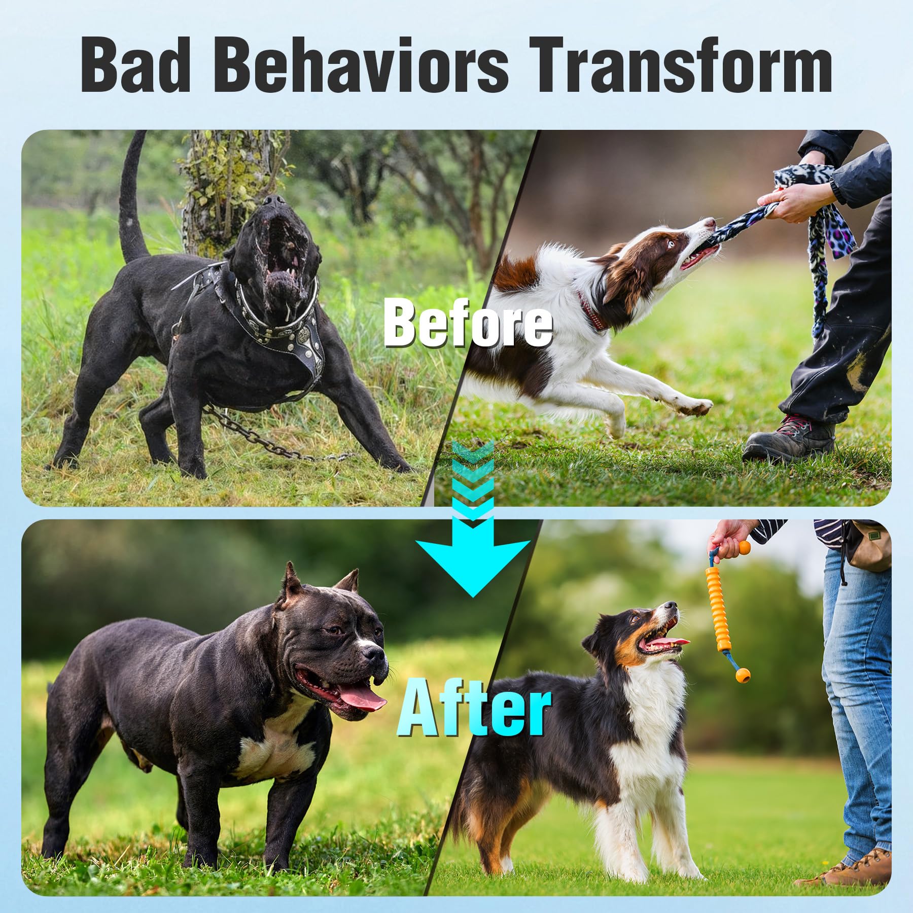 Dispositivo anti ladridos para perros, dispositivos ultrasónicos disuasivos de ladridos de perros con 4 modos de hasta 50 pies, dispositivos disuasivos de ladridos de perros, caja de ladridos