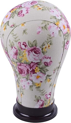 YANTAISIYU 1 pieza de cabeza de maniquí de lona para extensión de cabello, pelucas de encaje para hacer y exhibir pelucas (rosa, 23 pulgadas)