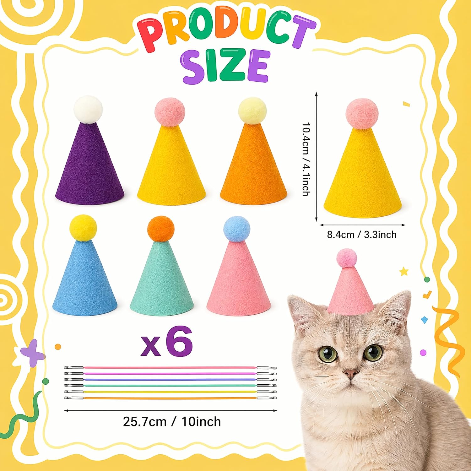 Mini Party Hats for Stuffed Animals Figure Cake Toppers Tiny Birthday Decor image 5