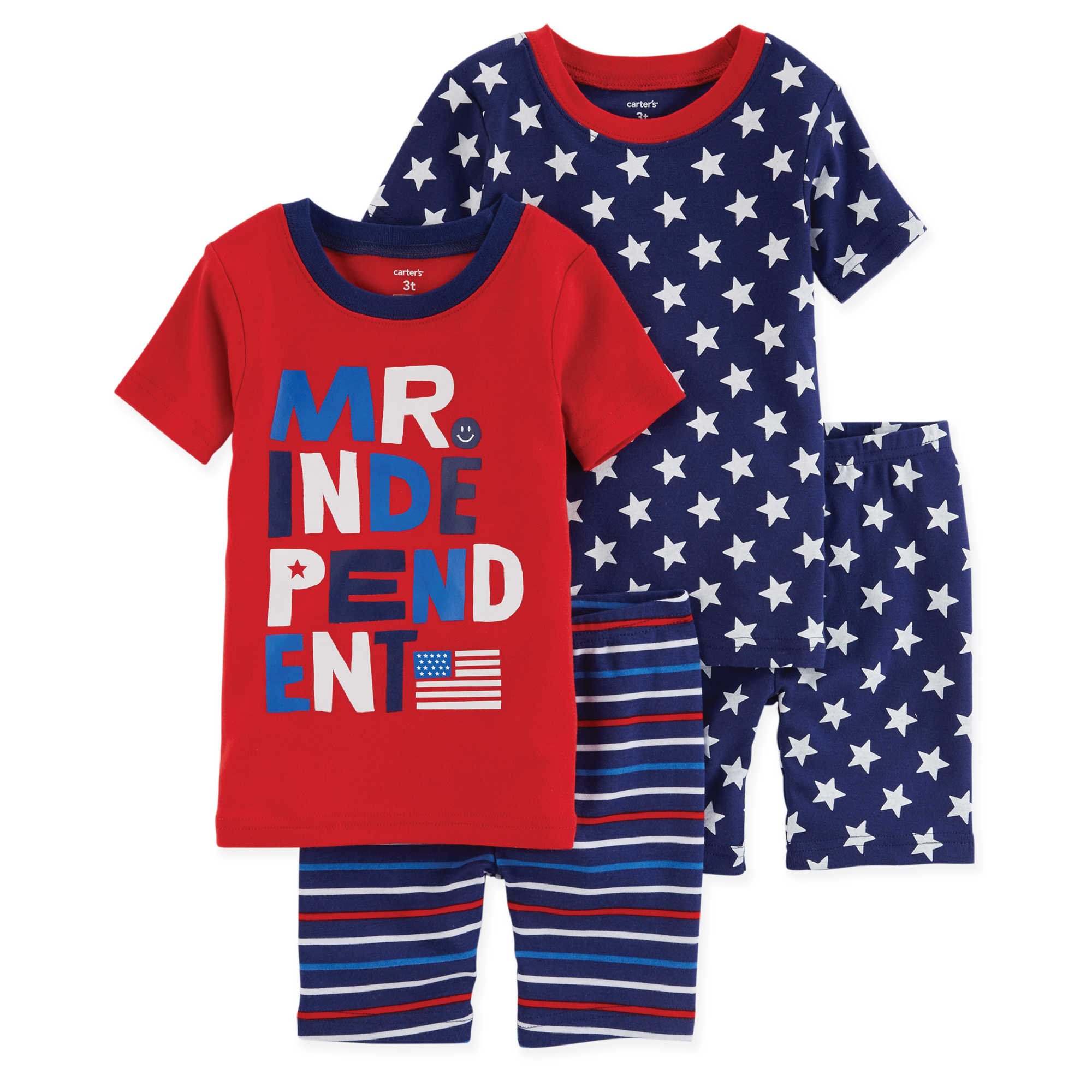 Carter's Schlafanzug kurz 2 x Pajama 4 teilig Pajama kurz Sommer US Size 0-24 Monate Pyjama Nachtwäsche Baby Unisex