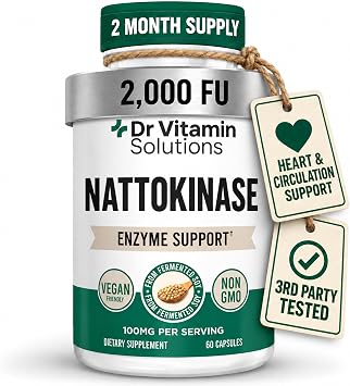 Nattokinase Supplement 2000 FU 100mg for Heart Health, Circulation Aid