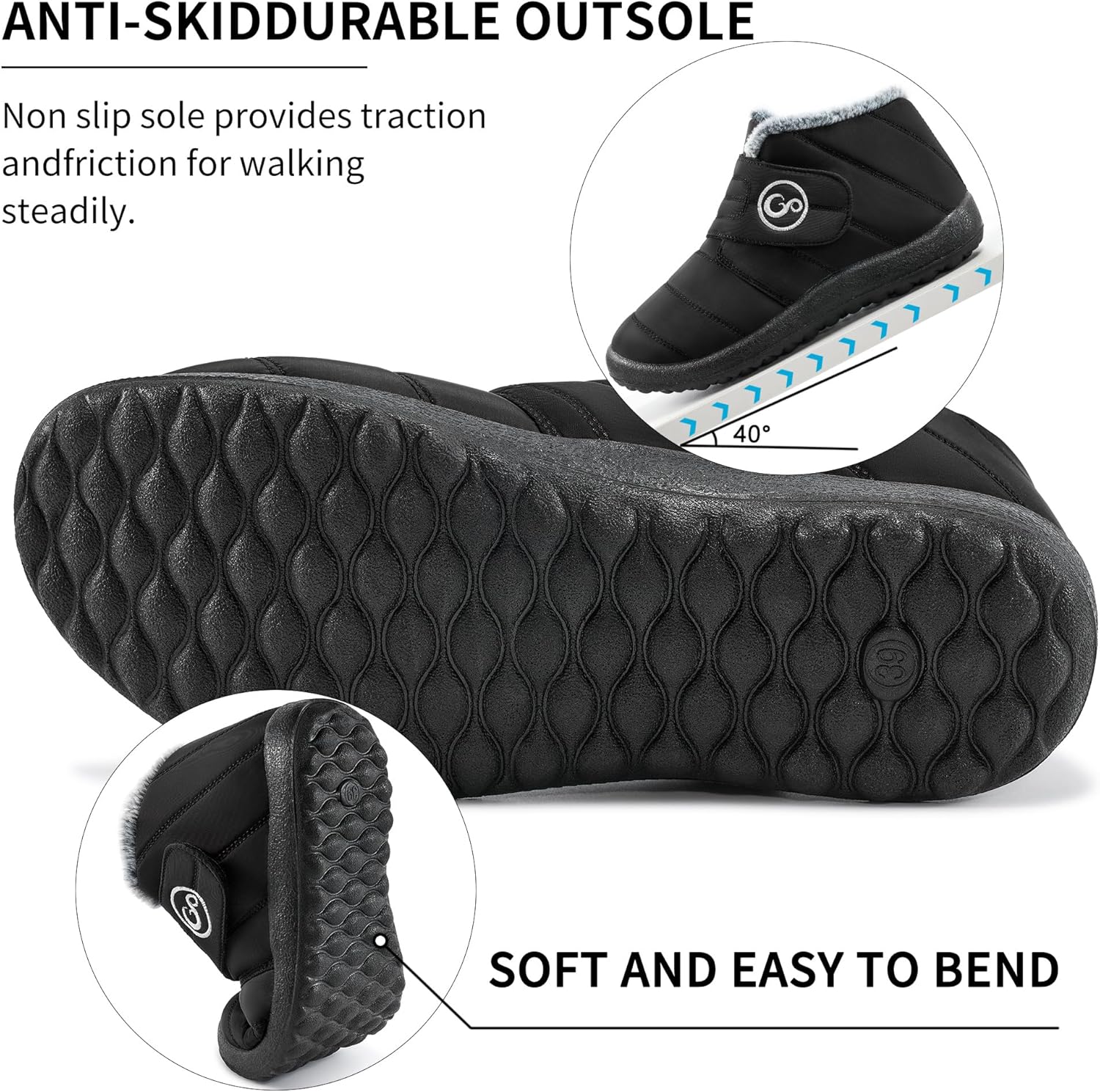 Almusen Womens Winter Snow Boots: Comfortable Lightweight Warm Fur Lined Non Slip Walking Waterproof Outdoor Ankle Booties - Image 6