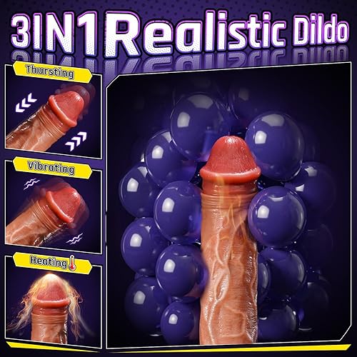 Miniatura 2 de Consolador de empuje juguetes sexuales vibrador – Pene con 9 consoladores vibradores y 9 consoladores de empuje y calentamiento, juguetes para