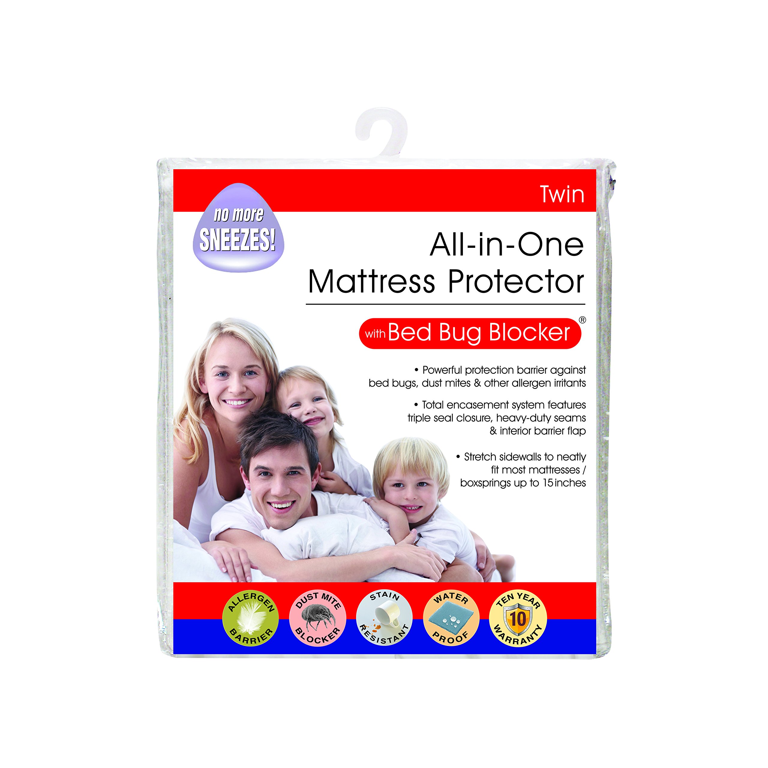 All-in-One Quiet Water Resistant Zip-Up Mattress Protector Twin