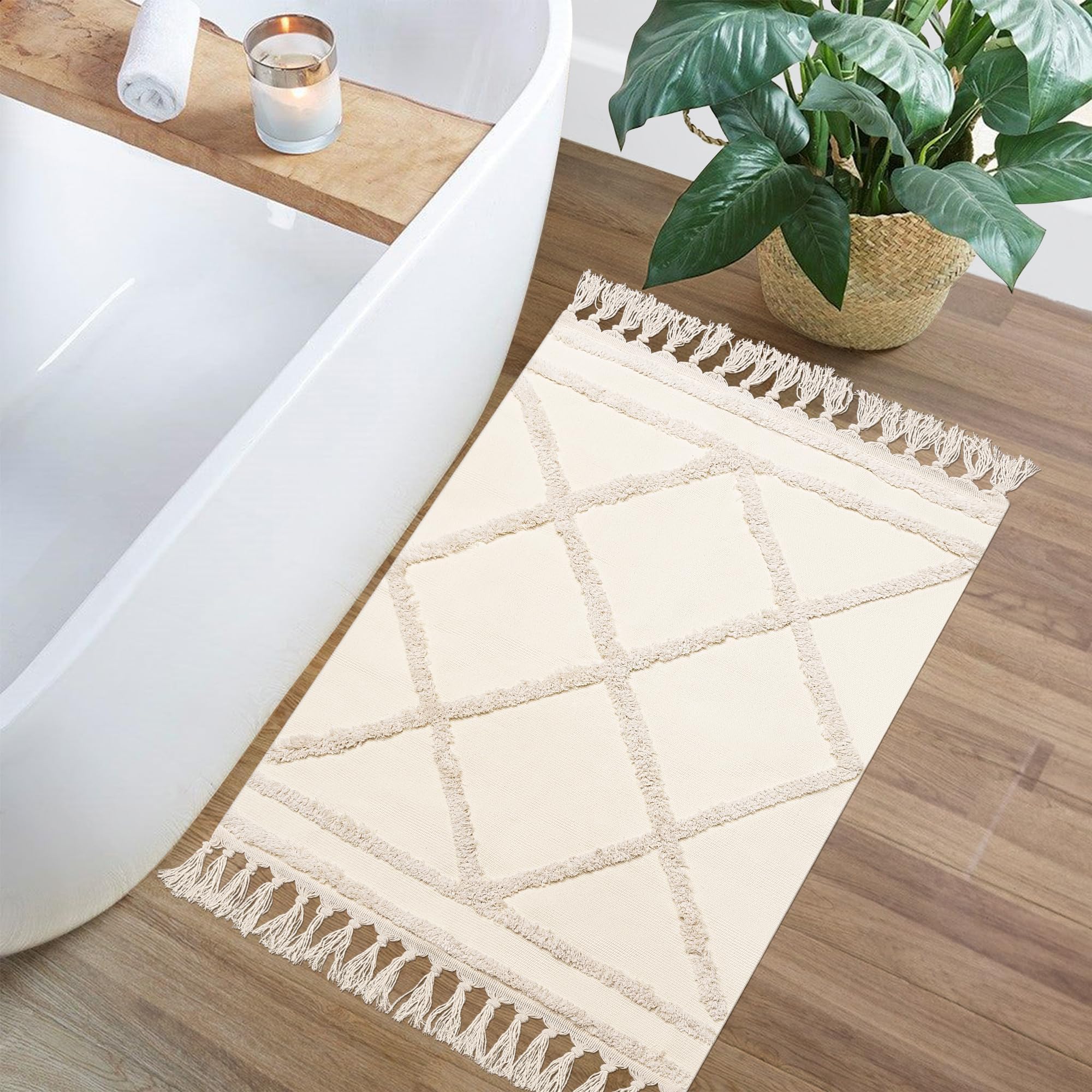 Amazon.com: Mkono Macrame Rug Boho Area Rugs Cotton Woven Small Carpets ...