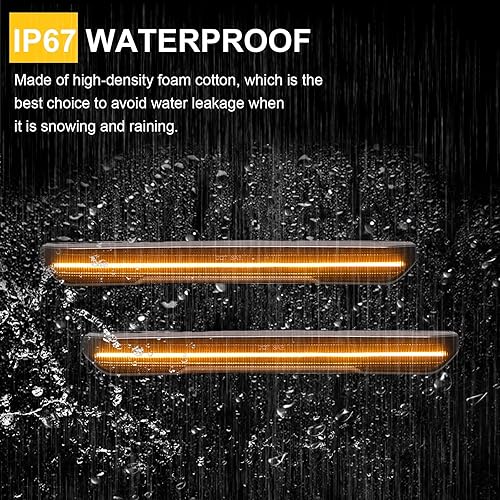 Miniatura 4 de 4 piezas de repuesto de luz de marcador lateral LED para Sierra 2500HD 3500HD 2020-2024, kit de montaje de lámpara de marcador lateral delantera y