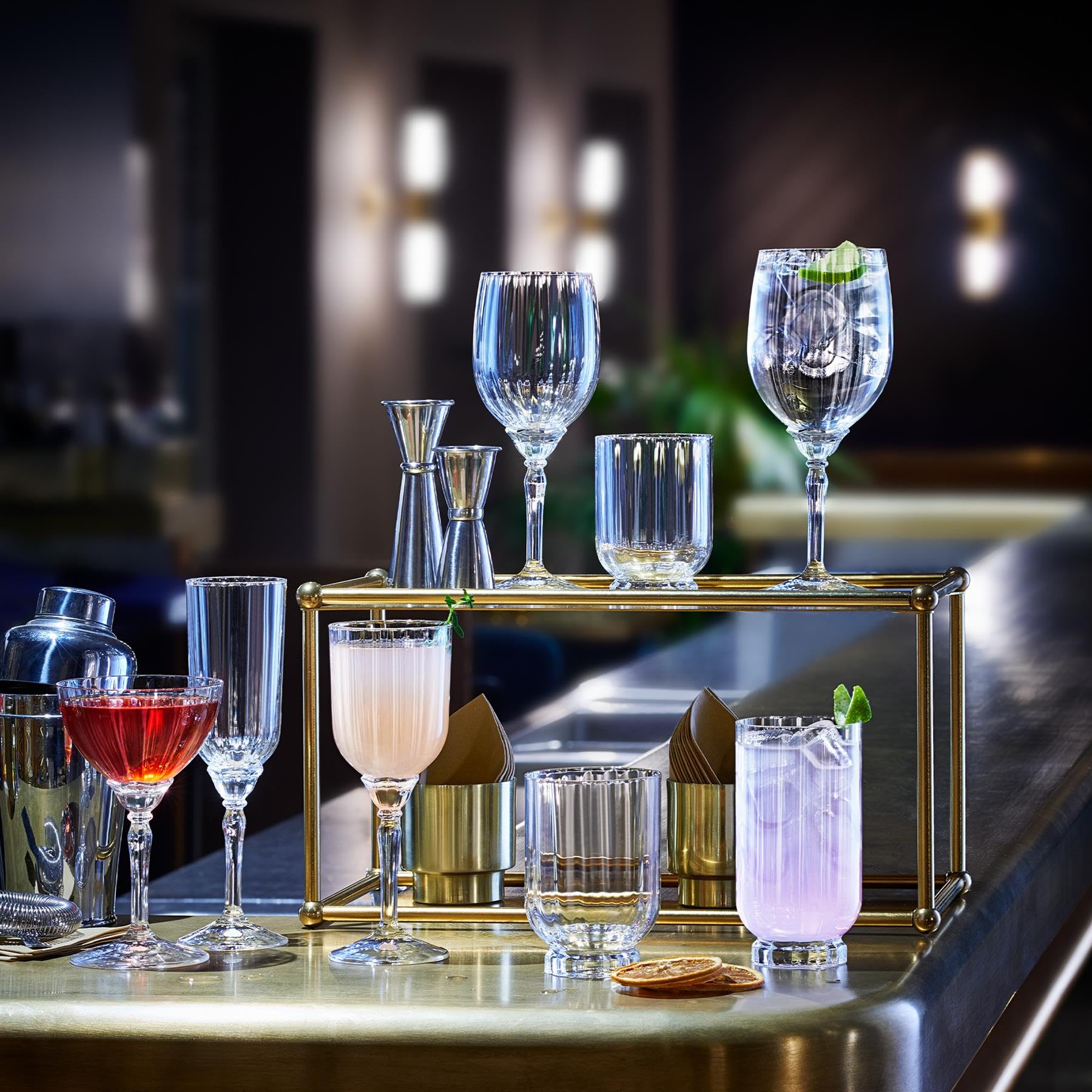 Bormioli Rocco 6X Clair 245ml Florian Verres Cocktail - Ancien Art Deco Verre Cocktail Vin Gin Margarita Gobelets à Boire Ensemble-Cadeau