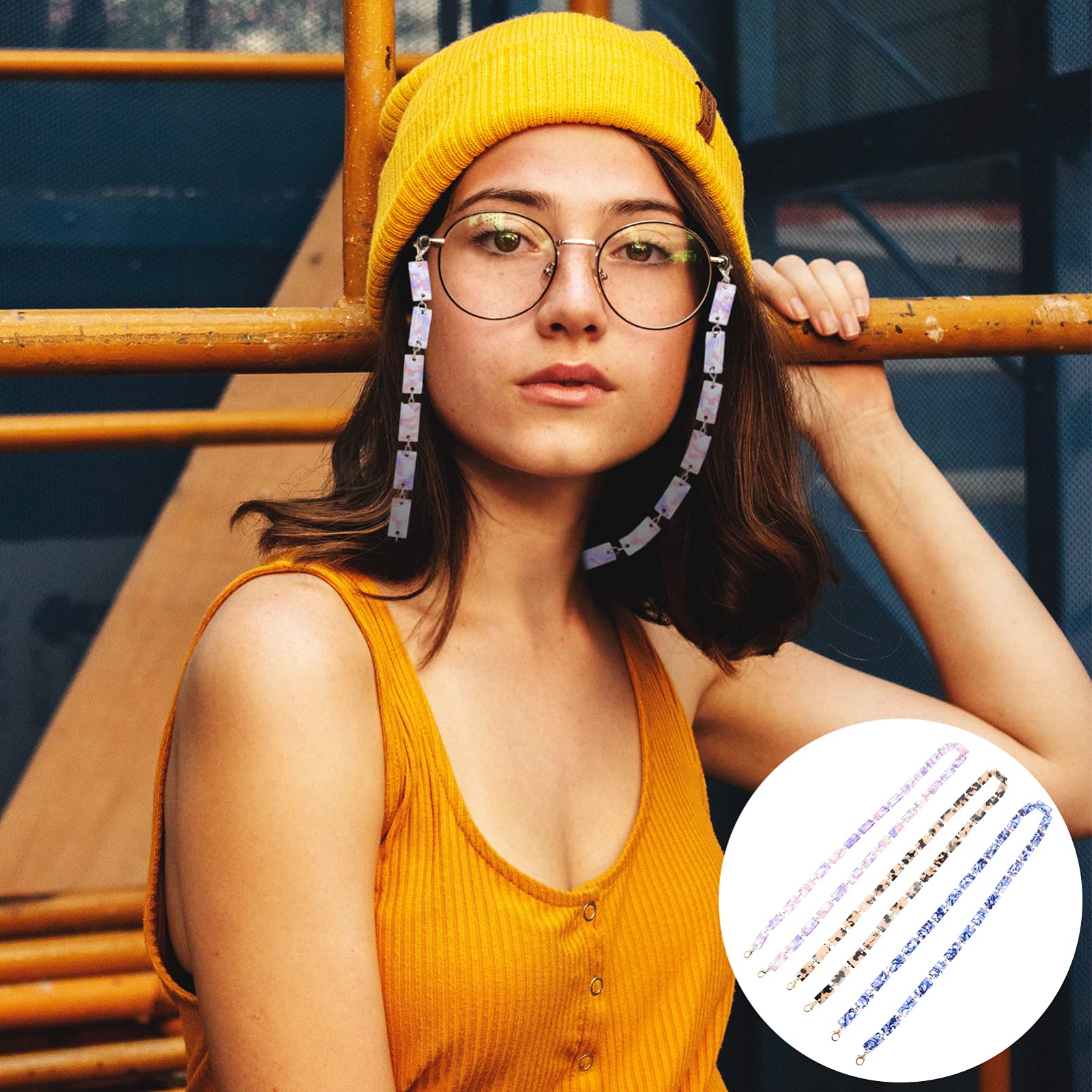 Ipetboom Cadena De Gafas Y Máscara De Acrílico Lanyards Multifuncionales Colores Azul Y Accesorio Creativo Para Gafas De Sol Y Máscaras Para