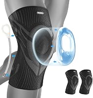 Welnove Fekete kompressziós térdrögzítő szár 2 db oldalsó stabilizálókkal és patella gélpárnával sporthoz, futáshoz, ízületi fájdalomra 1