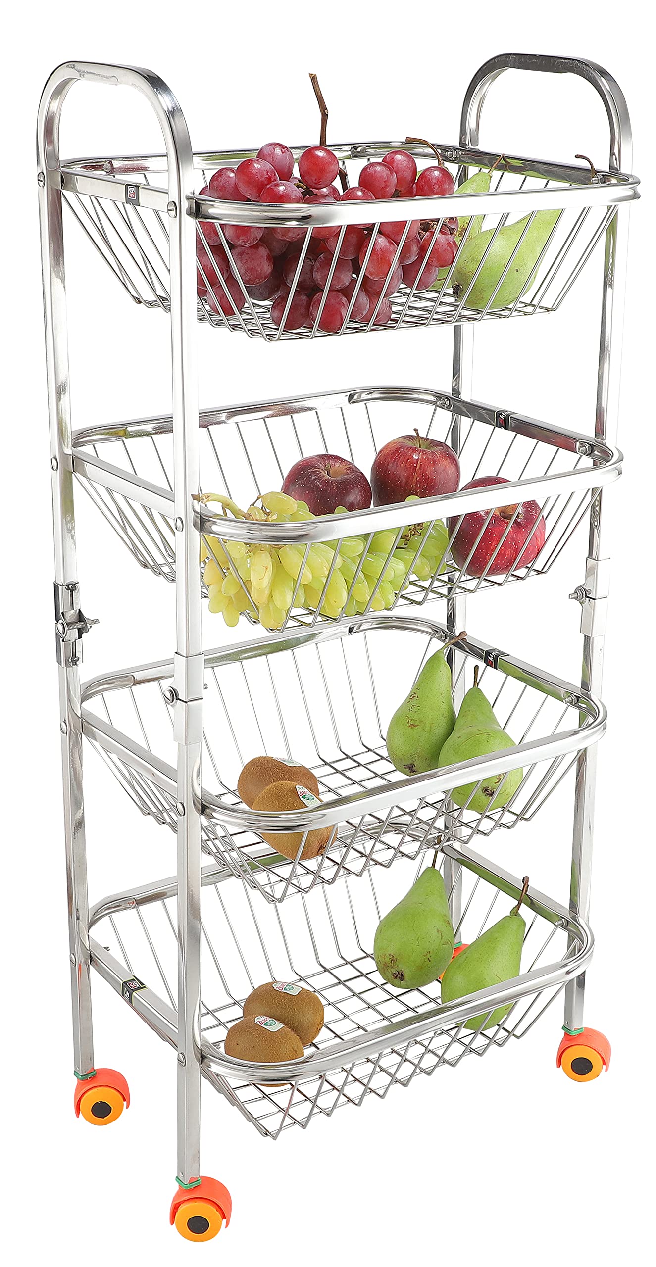 Buy SLIMSHINE Stainless Steel 4 Layer Fruits and Vegetable Trolley with
