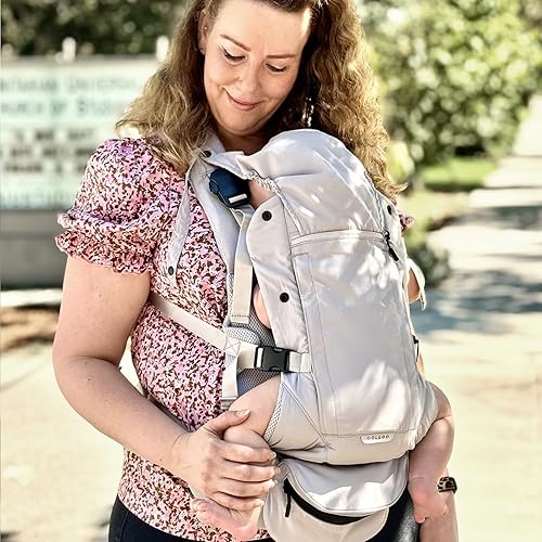 Miniatura 5 de Portabebés - Portabebés para recién nacidos a niños pequeños, ajustable, ligero, transpirable para recién nacidos hasta 33 libras (gris frío)