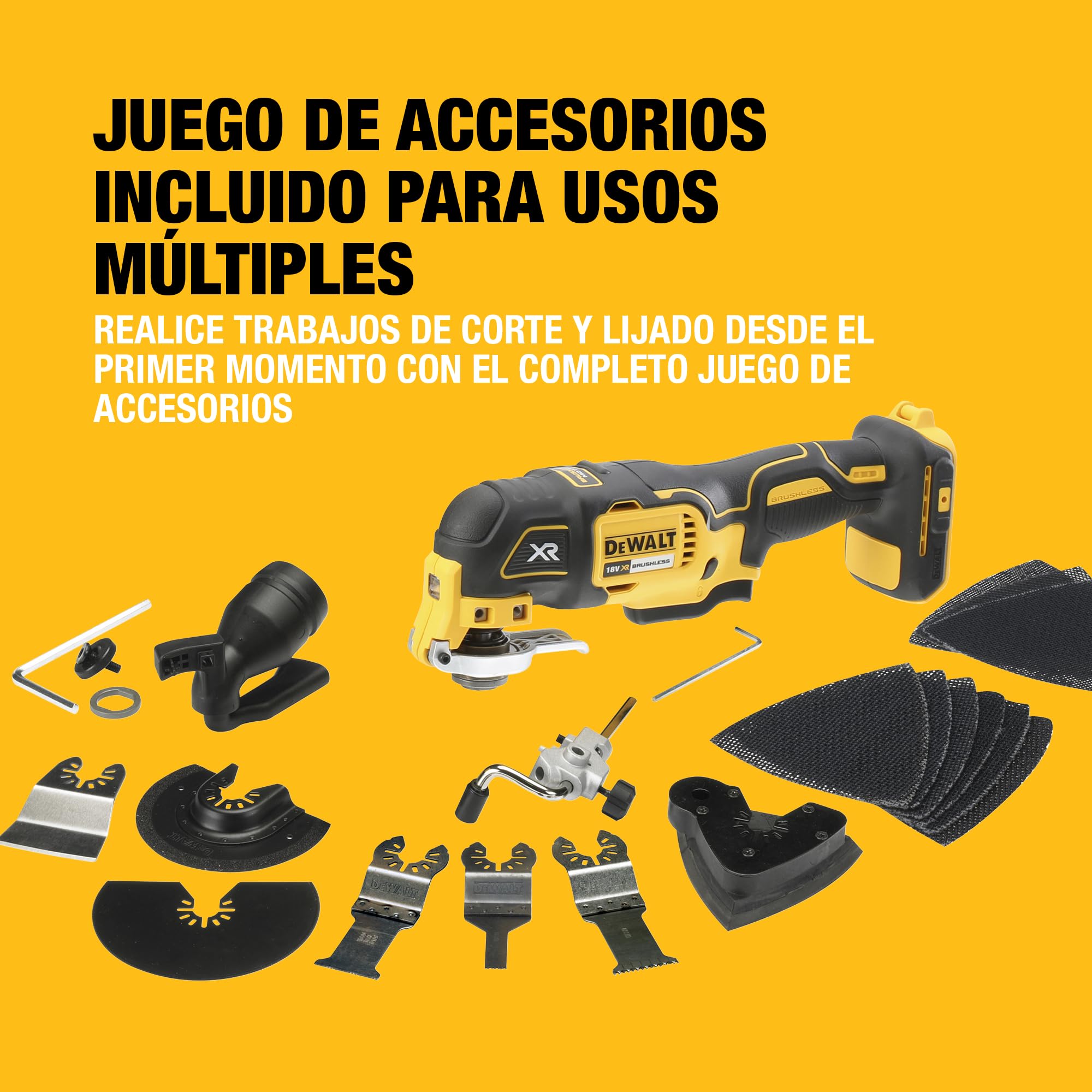 DEWALT Herramienta oscilante sin escobillas 18 V XR, única herramienta en T-STAK, DCS355NT-XJ