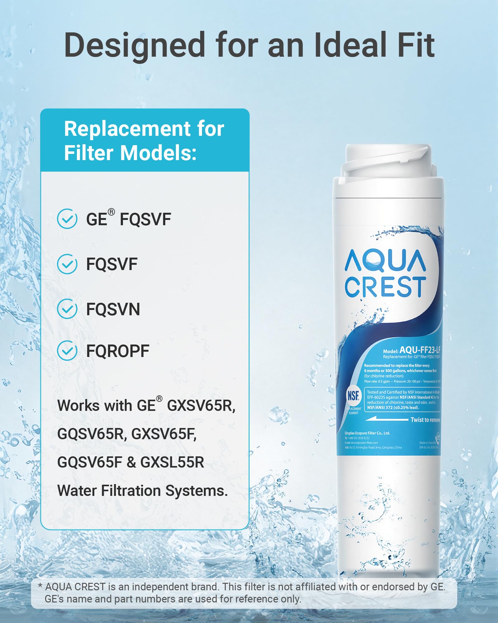 AQUA CREST GE Water Filter Replacement - Cleaner Water -2