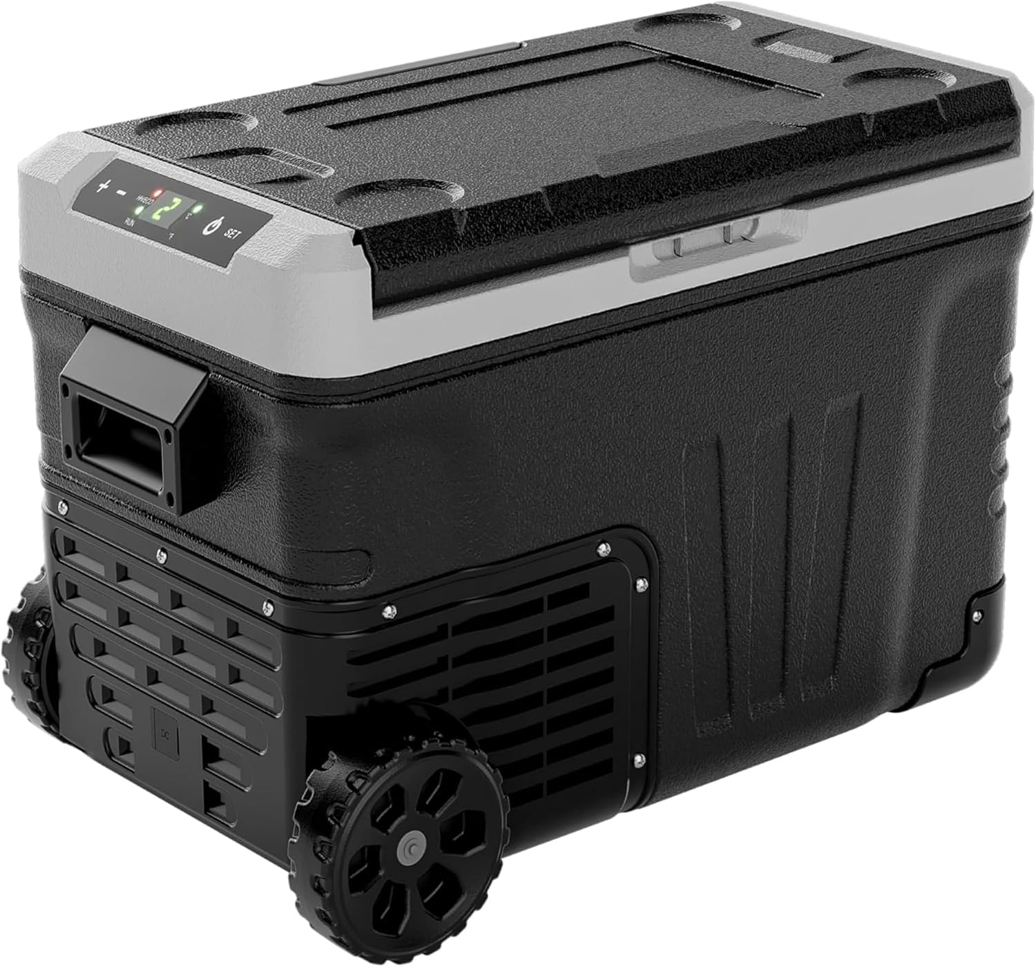 EUHOMY 12 Volt Refrigerator, 37QT 35L Electric Cooler, Portable Freezer 12V/24V DC 100-240V AC, 12V Fridge -4F to 68F with Wheels and 2 Baskets for Travel, Truck, Boat, Camping