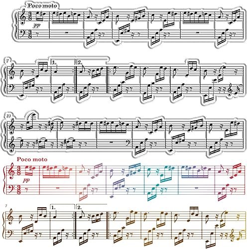 CRASPIRE Notas musicales Sellos transparentes de fondo reutilizables Matasellos de silicona transparente Sellos para hacer tarjetas de diario,