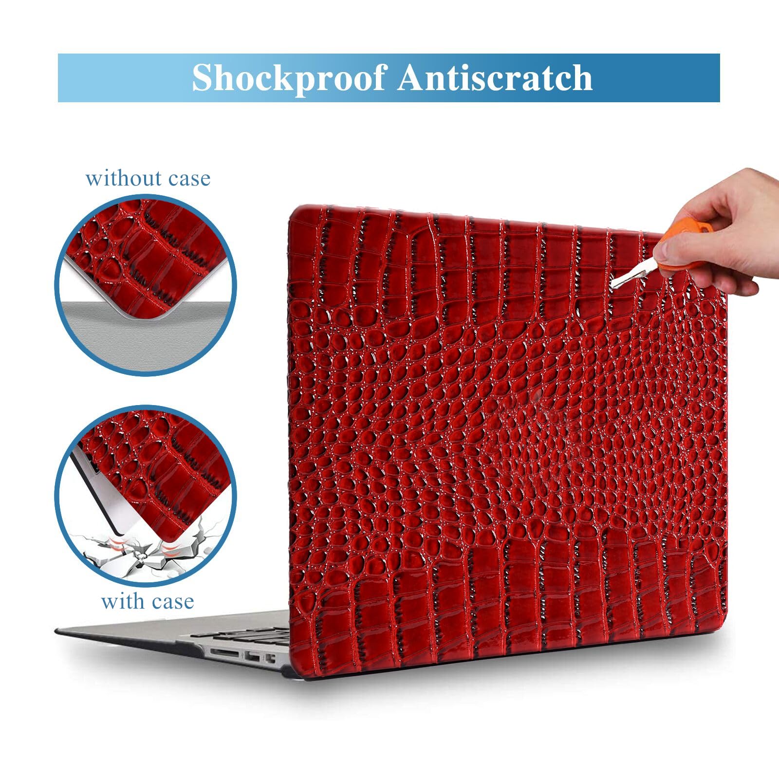 Funda de cocodrilo para MacBook Pro de 14 pulgadas 2024-2021 M4 M3 M2 M1 Pro/Max Chip A3112 A3185 A3401 A2918 A2992 A2779 A2442, piel de cocodrilo piel de serpiente, carcasa rígida y cubierta