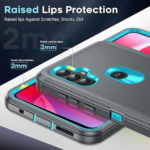 Miniatura 4 de LeYi Funda para Motorola G-Power 2022 con 2 protectores de pantalla de vidrio templado, 3 en 1, a prueba de golpes, resistente, a prueba de polvo,