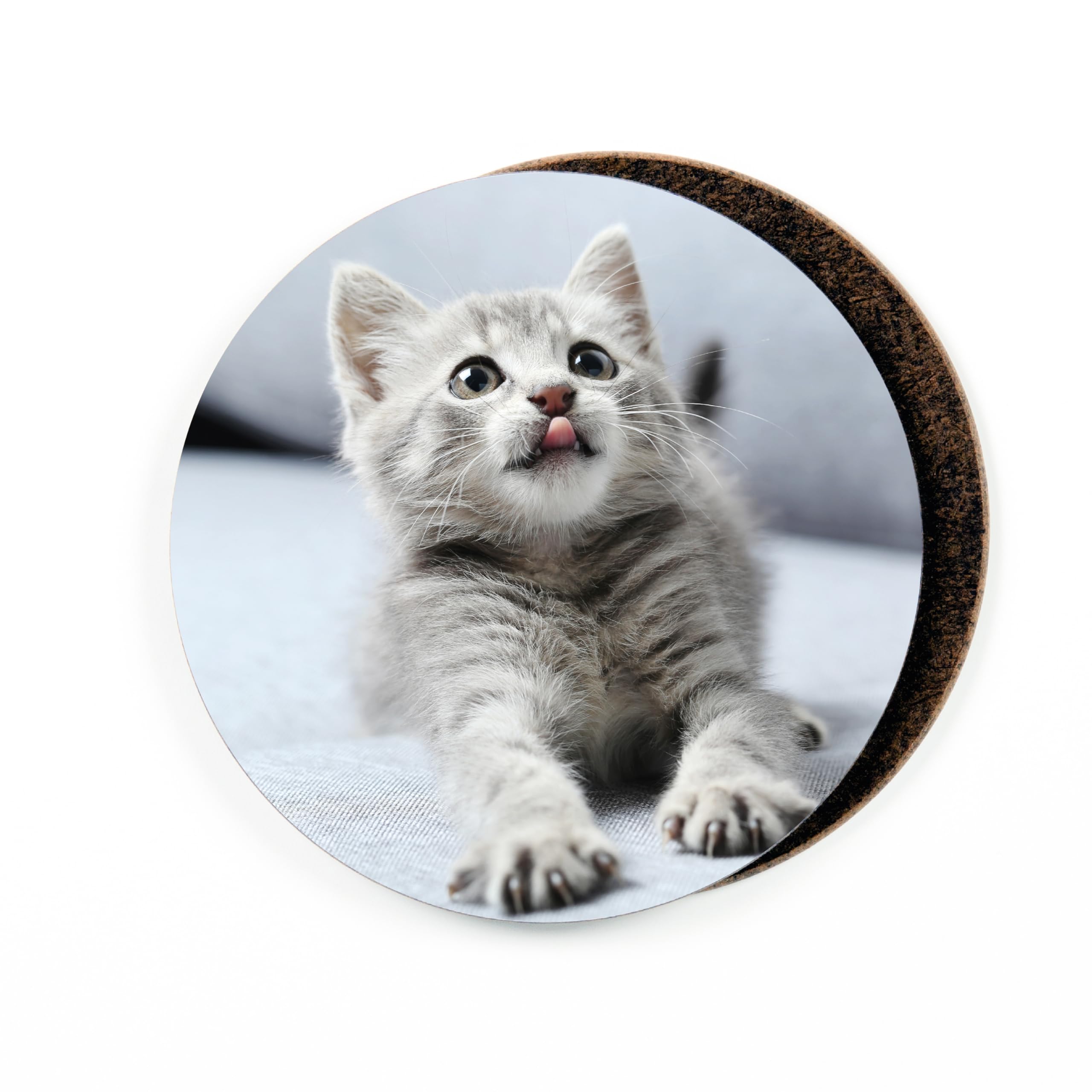 Personalised Drink Coasters Set of 4, Custom Photo And Text Coaster Using Your Own Photos 90mm Gloss (90mm ROUND)