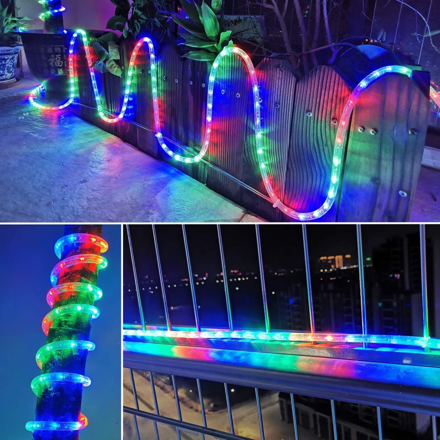 Daromigo Wąż świetlny LED, 50 m, 1200 diod LED, wodoodporny, kolorowy z timerem i 8 trybami pracy, do użytku na zewnątrz, na imprezę, wesele, Boże Narodzenie, oświetlenie dekoracyjne