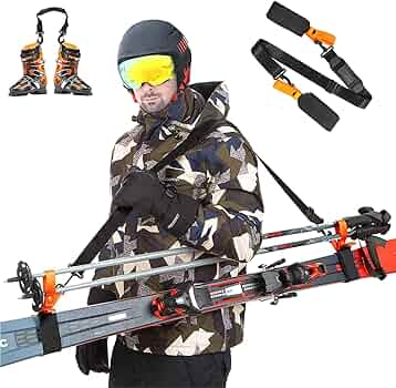 Portasci A Spalla Regolabile - Per Snowboard/sci, Nylon Resistente, Fino 120mm Larghezza