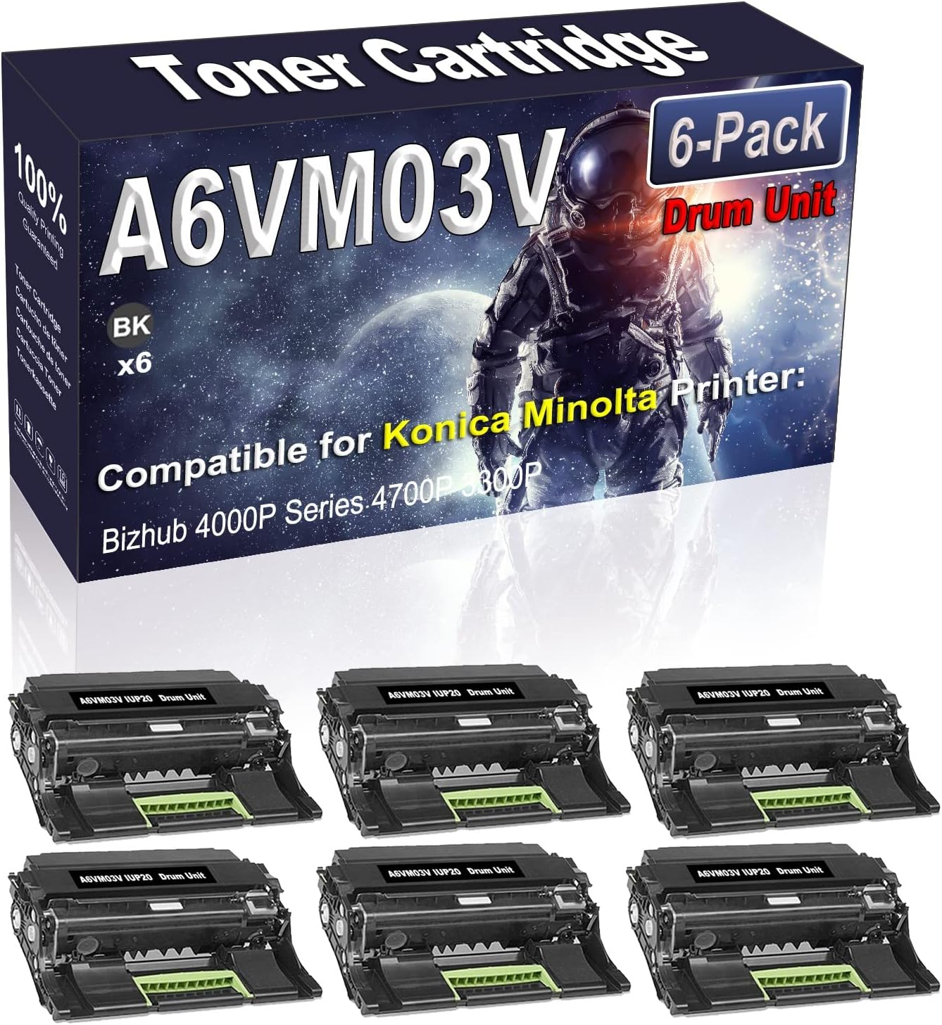 Jullu 6Pack (Black) Compatible High Yield A6VM03V IUP20