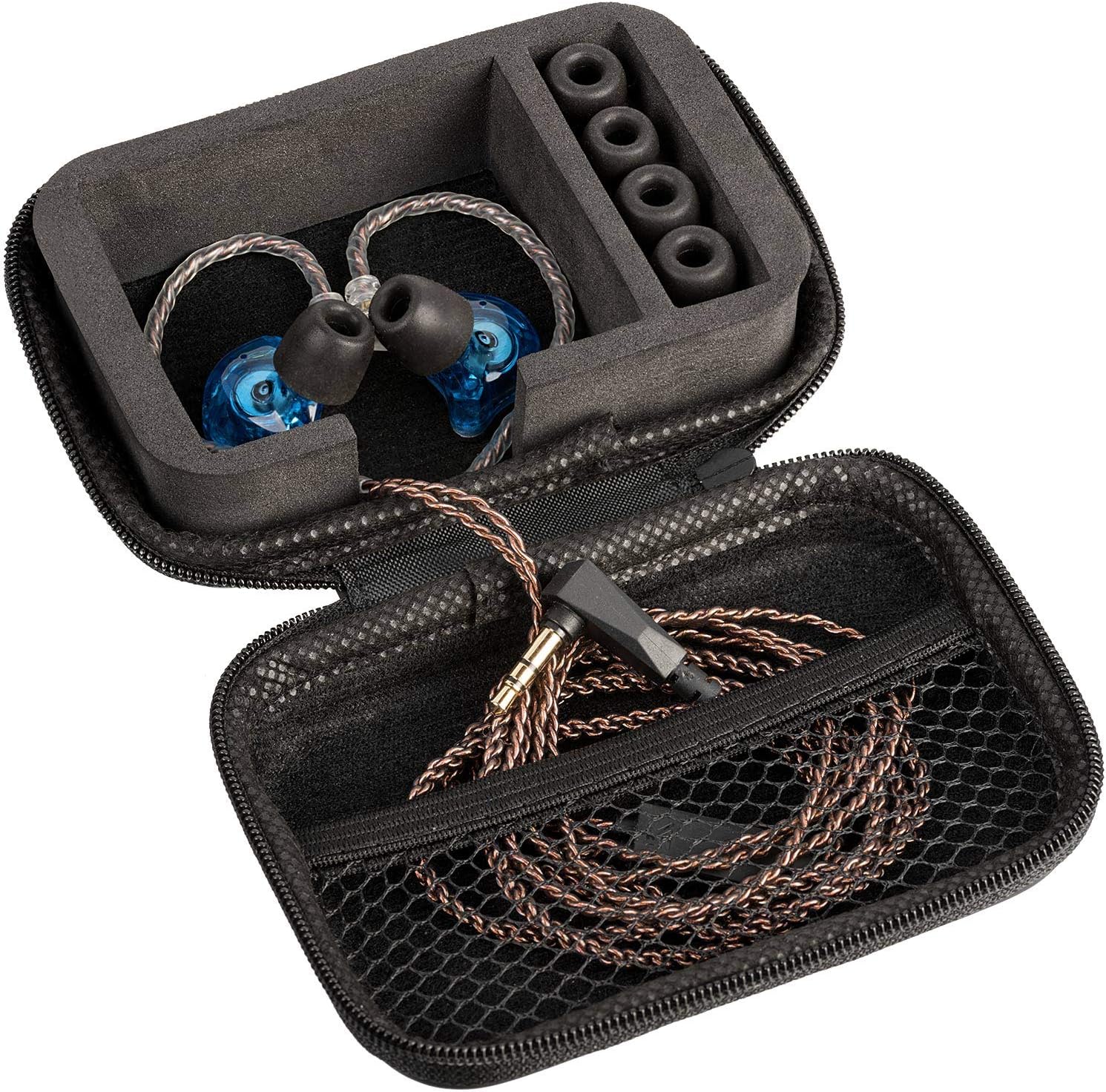 IEM Case for in-Ear Monitors, Headphones & Earbuds – EVA Travel Storage Bag for KZ ZS10/ZS10 Pro/ZSN/ZST/ZEX/AS10/AS16, CCZ ZC02/Melody, CCA CRA, Shure SE215, Moondrop Chu, KBEAR KS1, TANGZU Wan’er