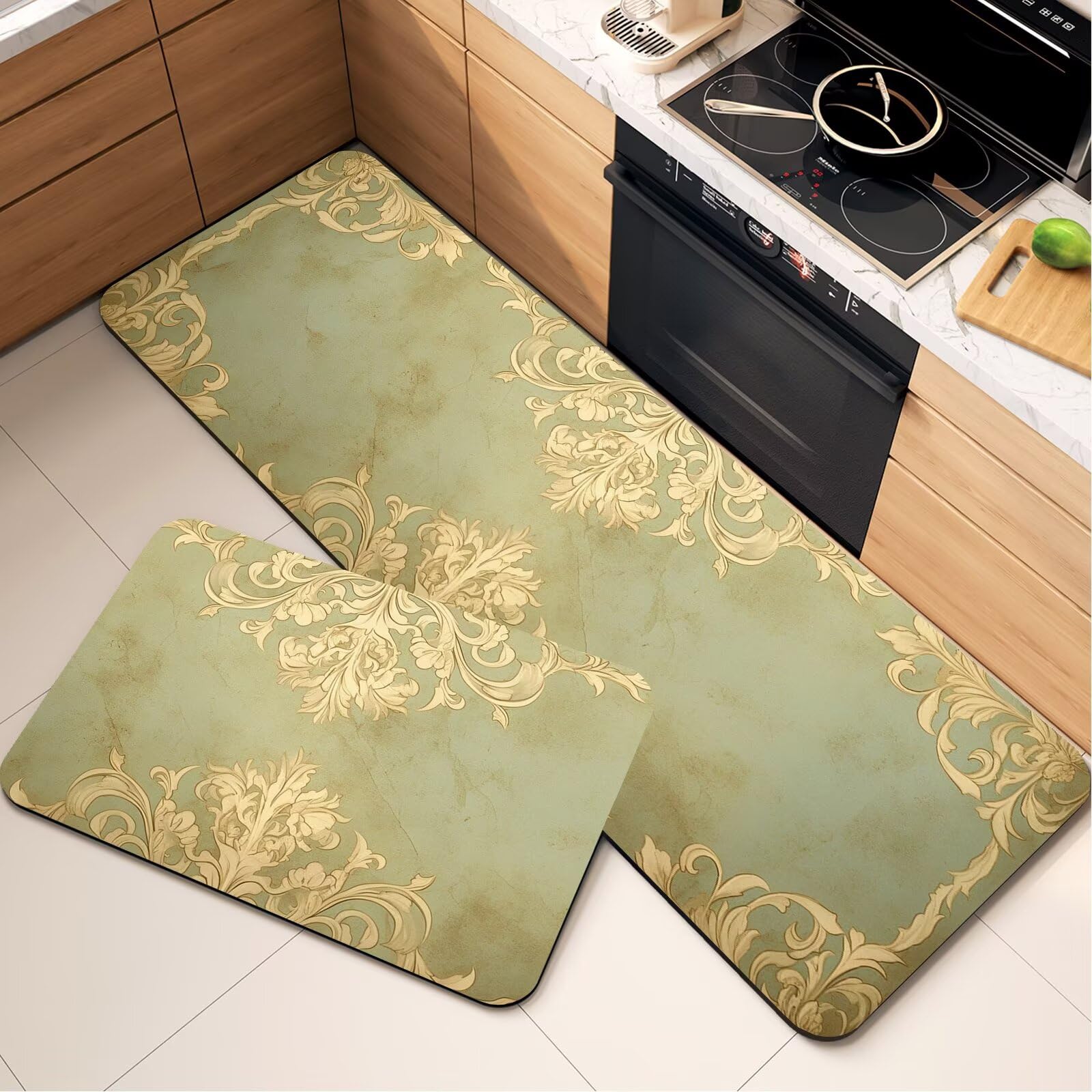 Alfombrilla de cocina absorbente y antideslizante con base segura lavable para comedor y entrada