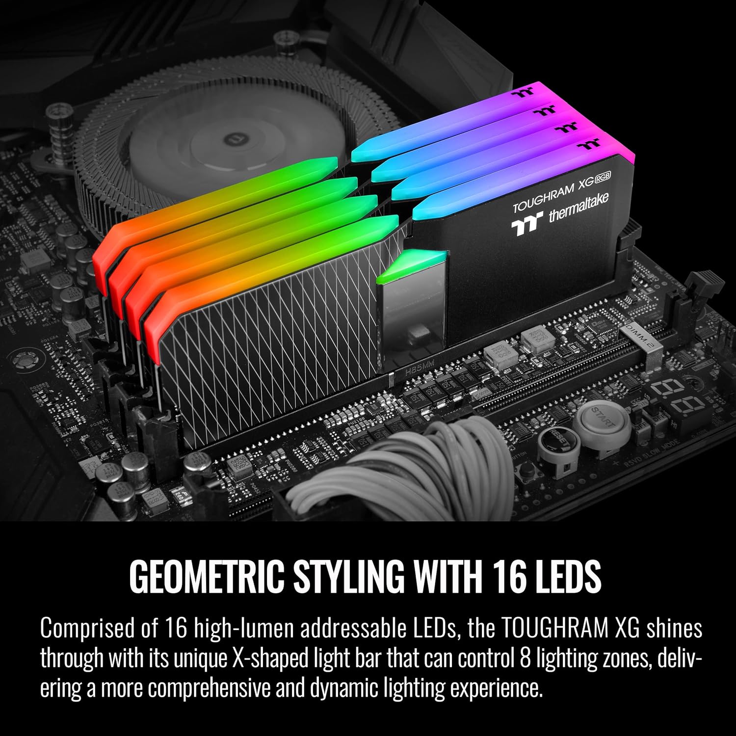Thermaltake TOUGHRAM XG RGB DDR4 3600MHz 64GB (32GB x 2) 16.8 Million Color RGB Alexa/Razer Chroma/5V Motherboard Syncable RGB Memory R016R432GX2-3600C18A