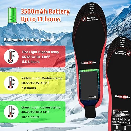 Miniatura 2 de Zroezroe Plantilla térmica eléctrica recargable, suave y transpirable calentadores de pies con control remoto para camping, esquí, caza, pesca,