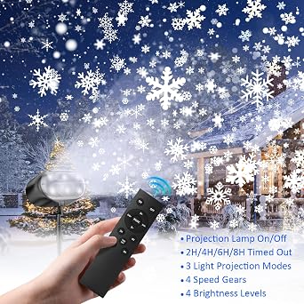 Christmas Projector Lights Outdoor - Upgrade Falling Vivid Snowflake [Energy Class F]