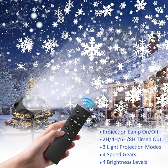 Christmas Projector Lights Outdoor - Upgrade Falling Vivid Snowflake [Energy Class F]