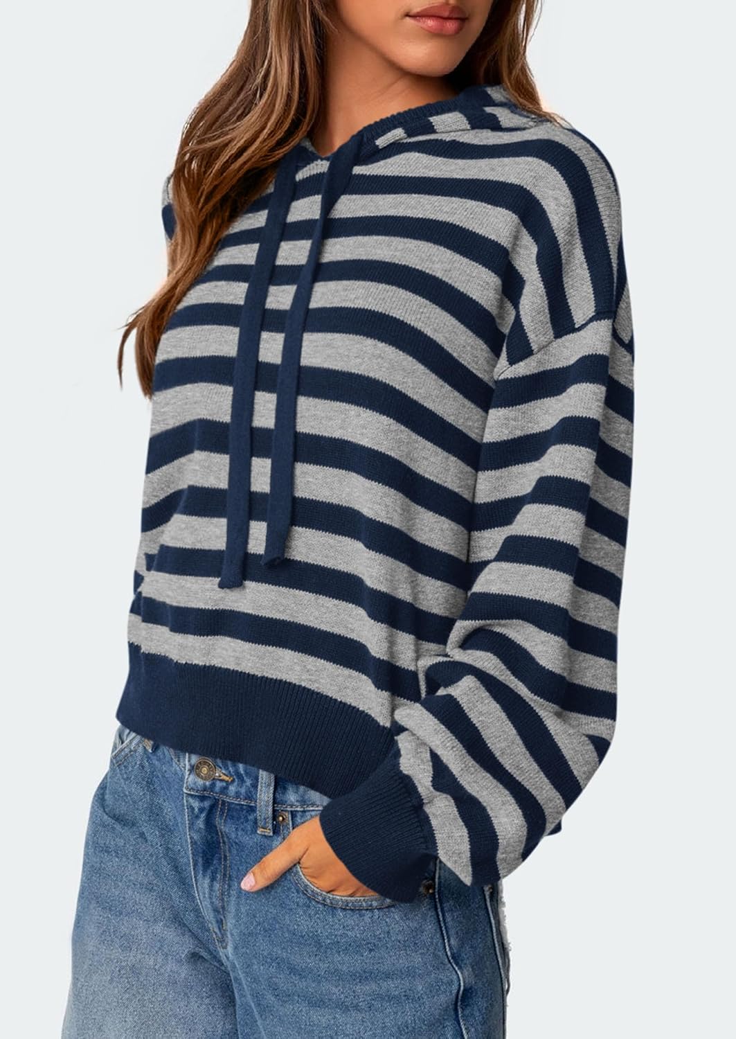 PRETTYGARDEN Hoodies for Women Fall Fashion 2026 Striped Pullover Sweaters Casual Long Sleeve Tops Winter Clothing