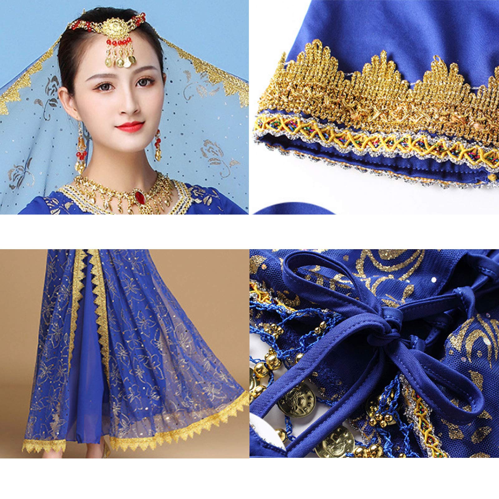 Inlzdz Ensemble De Danse Du Ventre Pour Femmes Haut Court À Manches