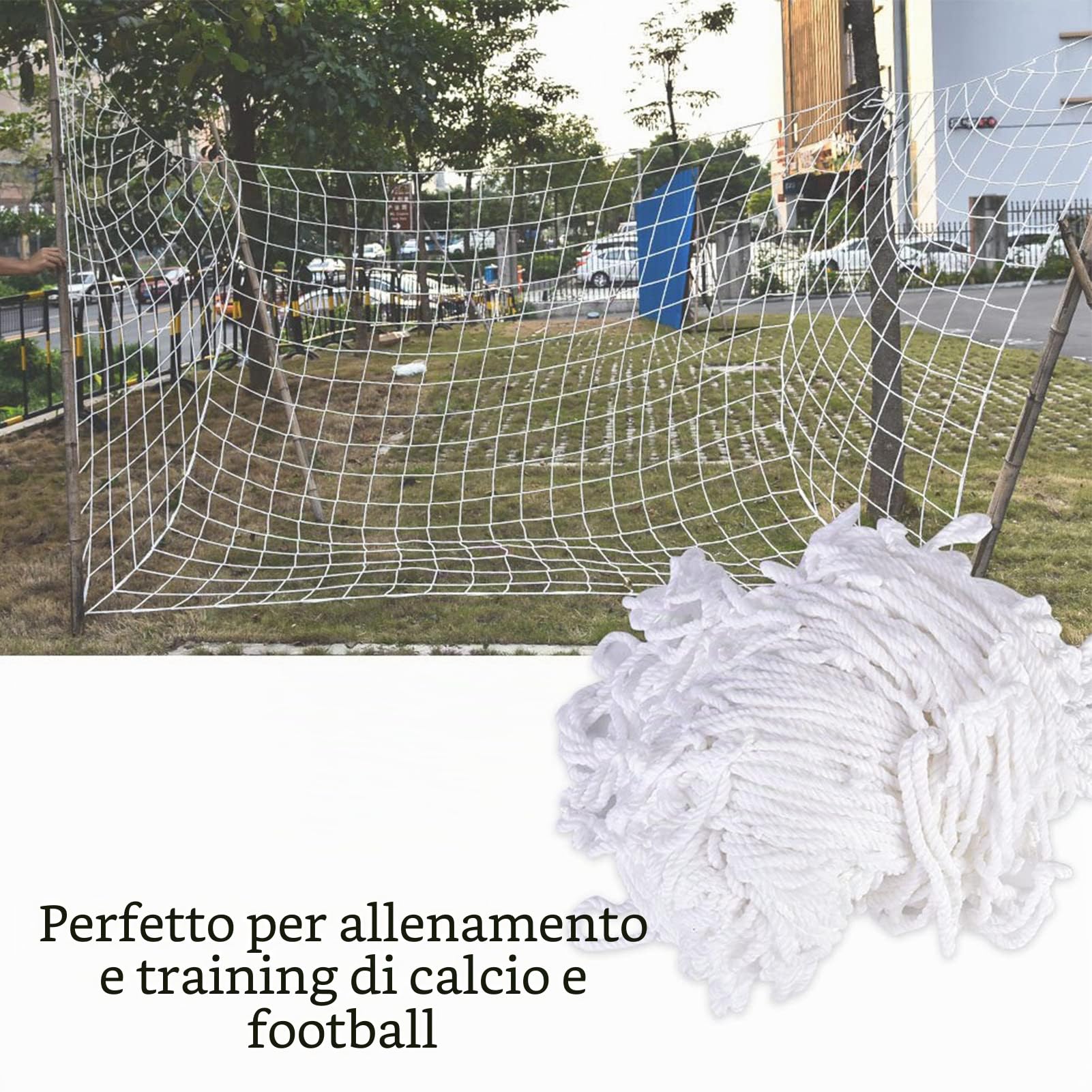 Yosoo Rete da Calcio in Fibra di Polipropilene, 3x2m, per Allenamento e Partite Sportive