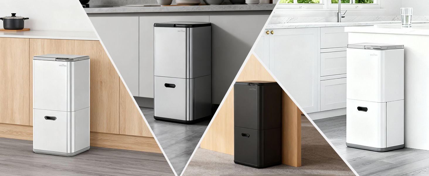 Amazon｜mVm ゴミ箱 分別 縦型2段4分別 63L ダストボックス 蓋付き 消