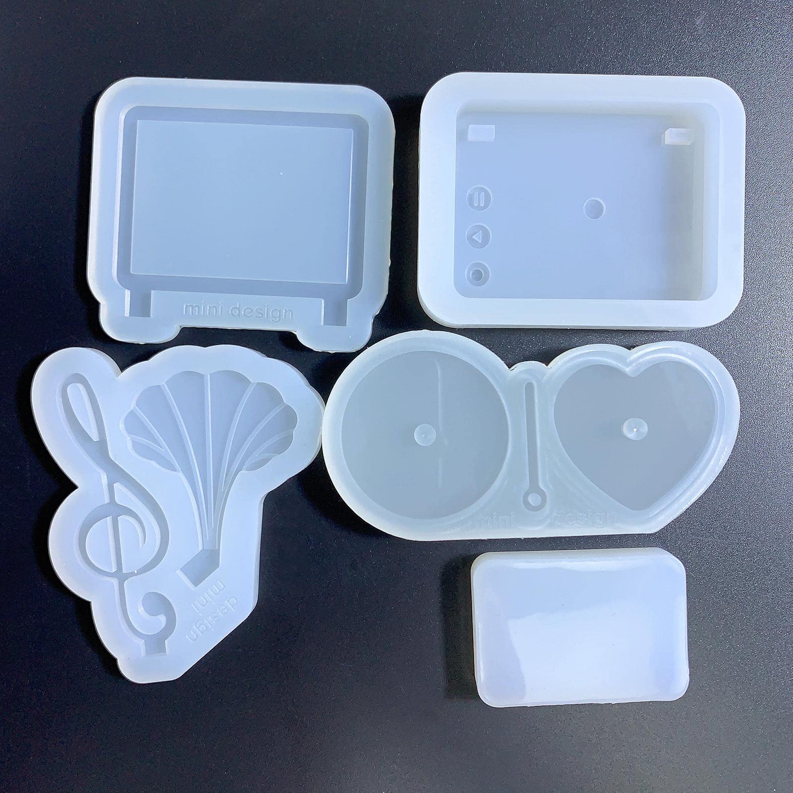 Stampo in silicone per sabbia mobile per resina epossidica, decorazione per la casa, giradischi, set di cornici per foto, giradischi