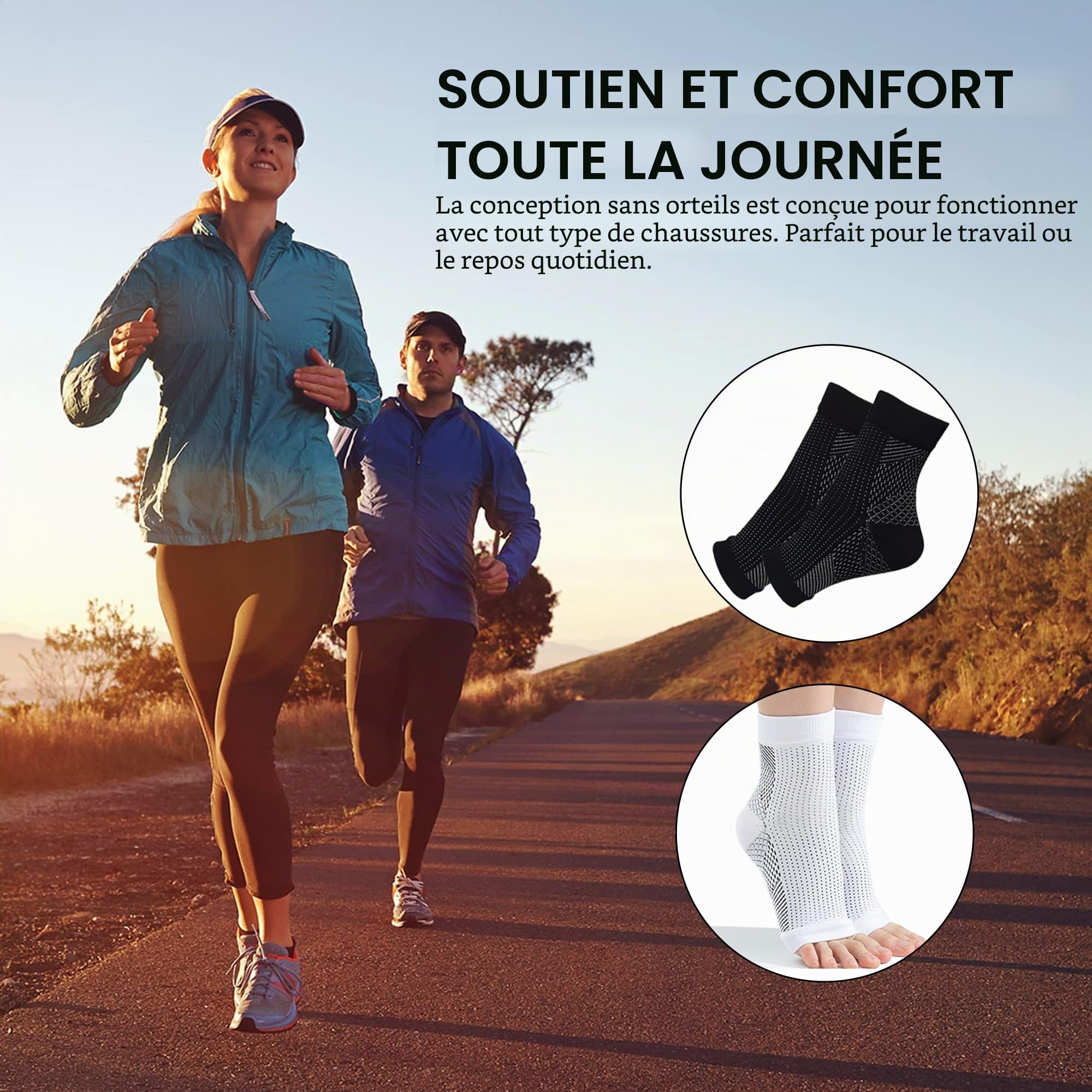 4 Paires Chaussettes Pour Neuropathie Chevillere Entorse Chaussettes Chevillere De Maintien Sport Attelle Cheville Pour Hommes Femme Protege Cheville for Football Basketball Running Hiking
