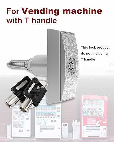 Miniatura 3 de Naissian Cerradura universal para máquina expendedora con llaves similares, cerradura de cilindro tubular compatible con Pepsi, máquina de coque,