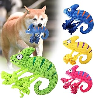 L'e Bee 犬 おもちゃ 犬噛むおもちゃ 頑丈 音が鳴る ぬいぐるみ 歯磨き 壊れにくい 引っ張り 運動不足 小型中型大型犬 カメレオン (グリーン)