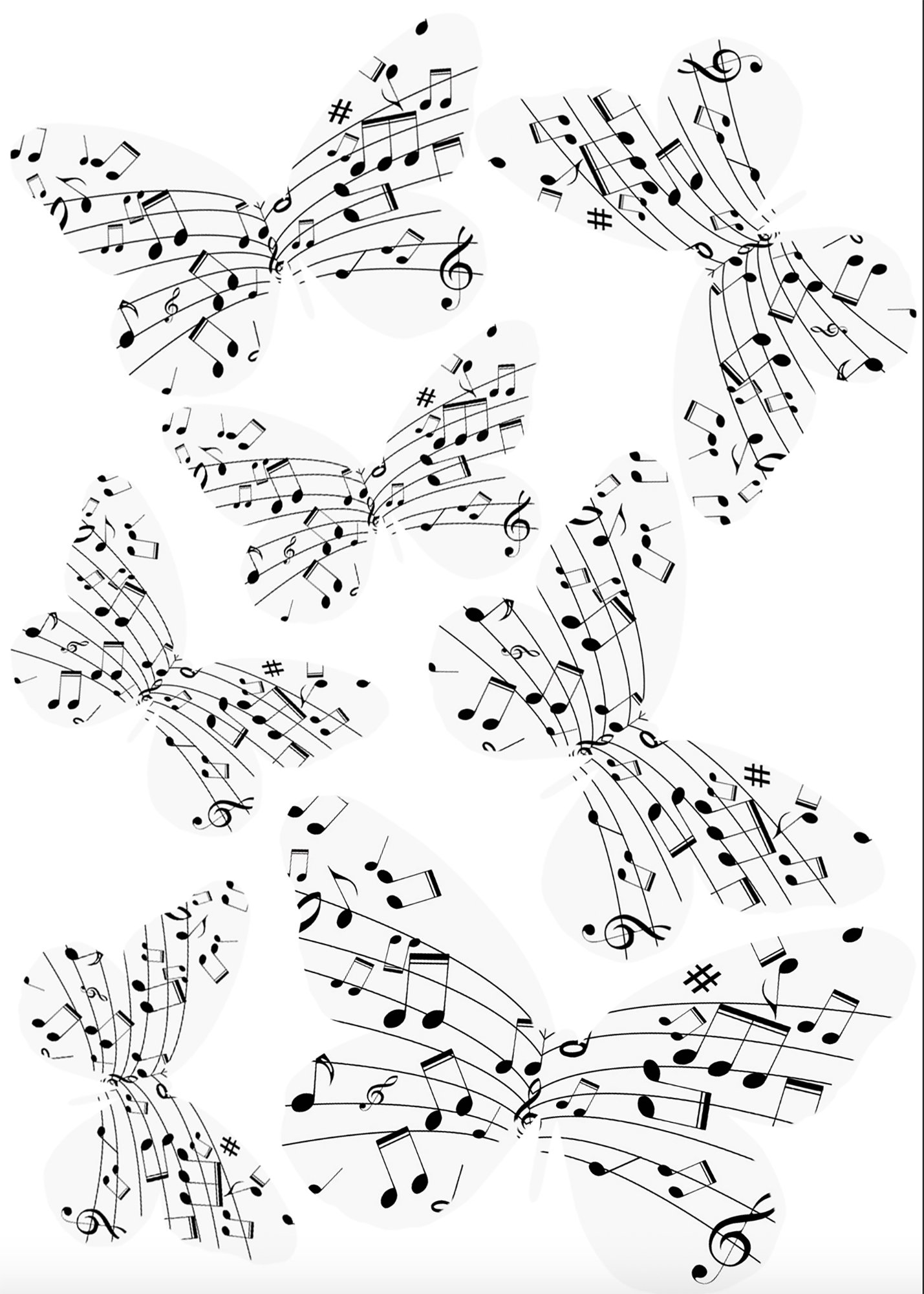 Fond Bleu Brillant Avec Des Papillons Transparents, Des Fleurs Et Des