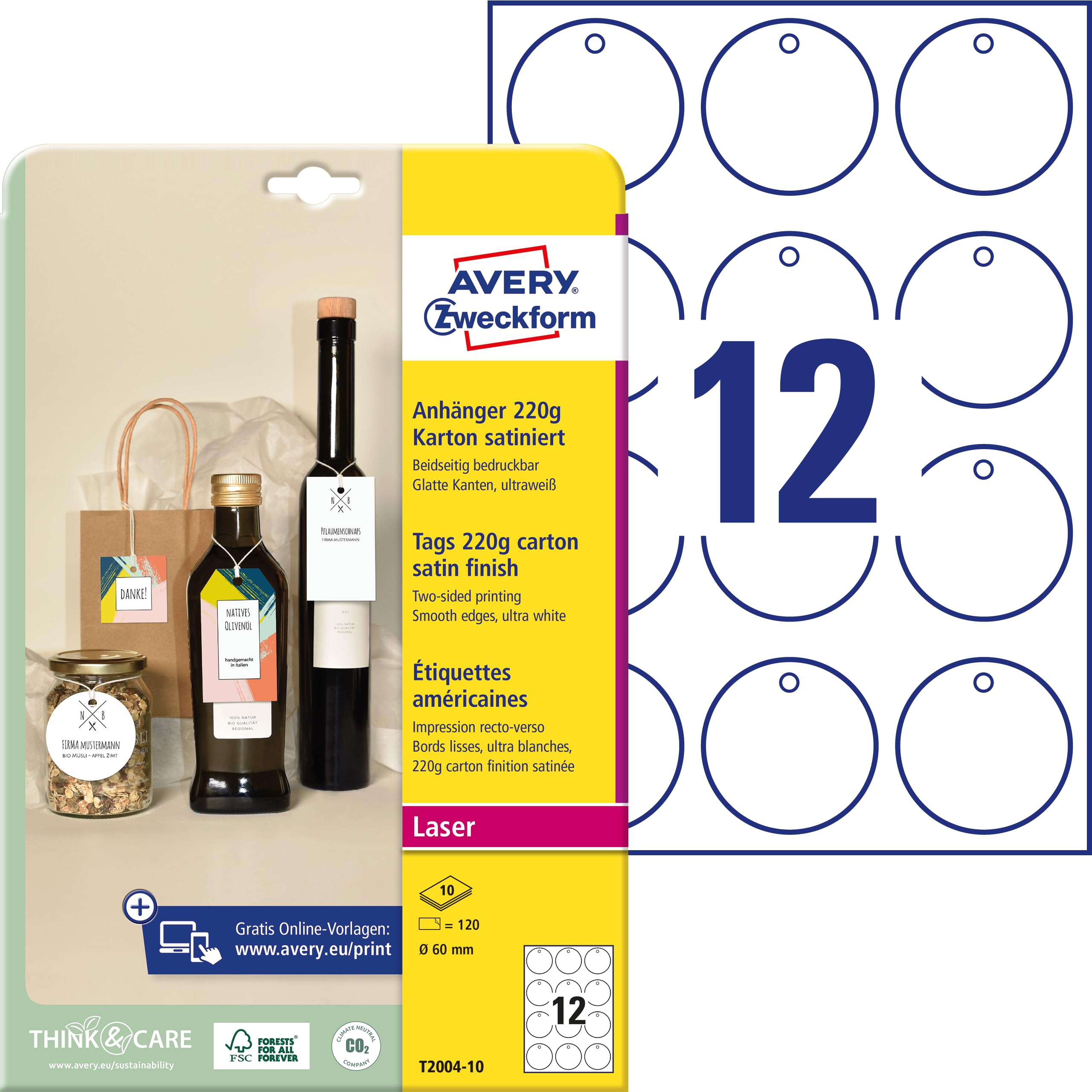 AVERY Zweckform 3375 Self-Adhesive Marker Dots (Diameter 18 mm, 1,056 Adhesive Dots on 22 Sheets, Round Stickers for Calendar, Planner and Crafts, Paper, Matte Blue