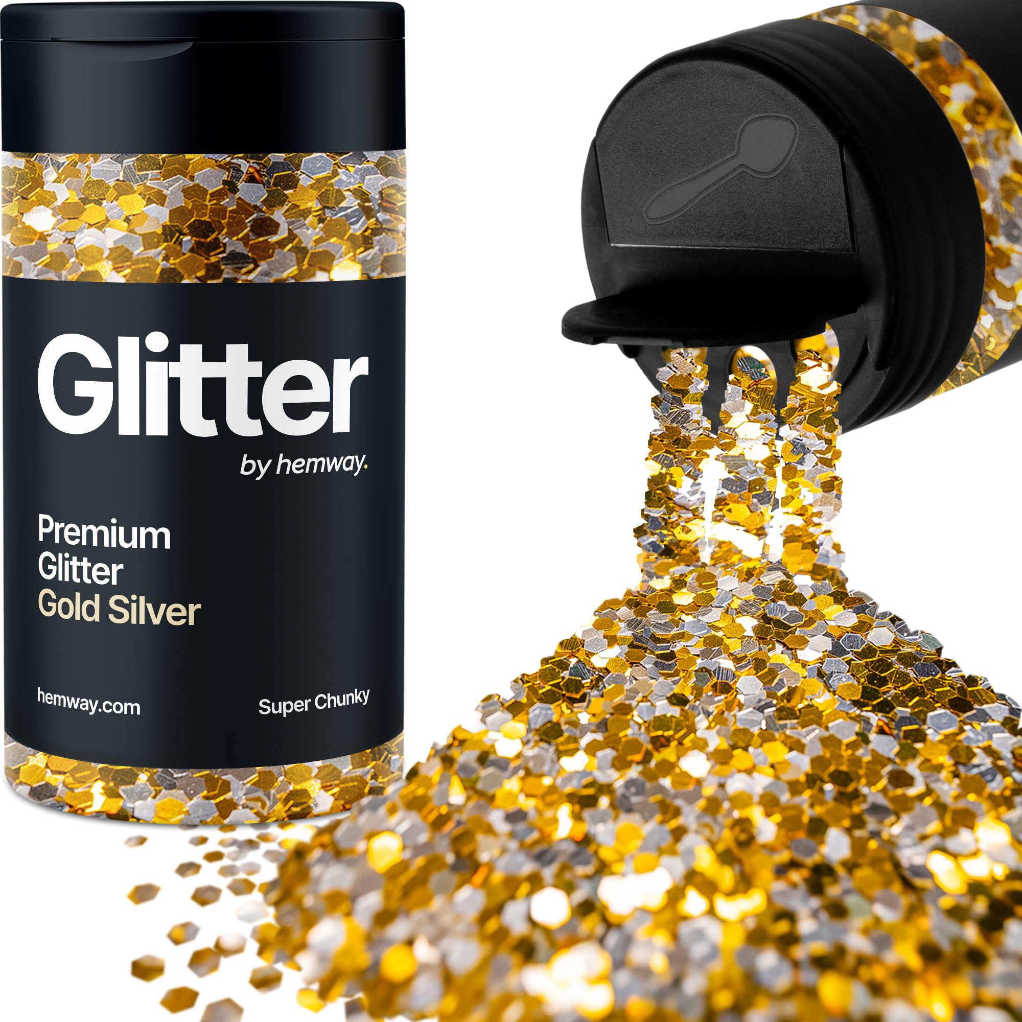 Champagne Gold Glitter Shaker, 130g Ultrafine Glitter, Crafts 1/128" Metallic Flake Champagne Gold Sequins, Resin & Epoxy Crafts, Decorating, Halloween, Christmas Nail, Face, Hemway — view 18