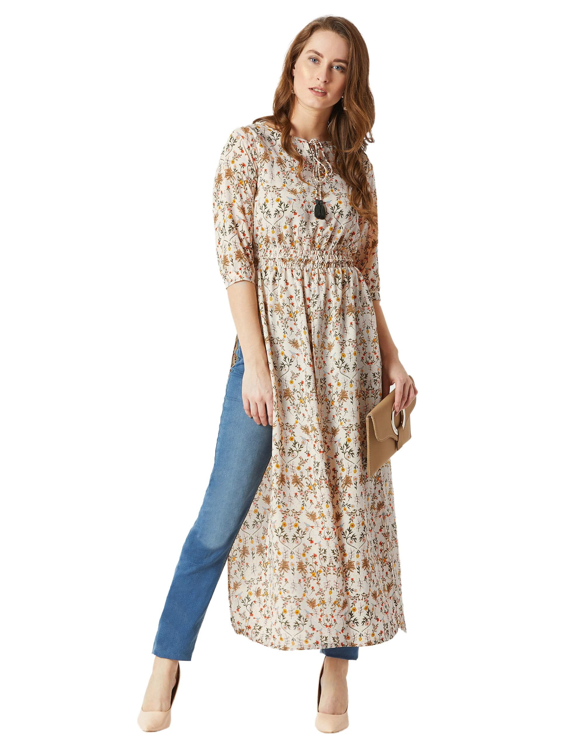 Miss Chase Women's Polyester Floral Relaxed Waist Elasticated