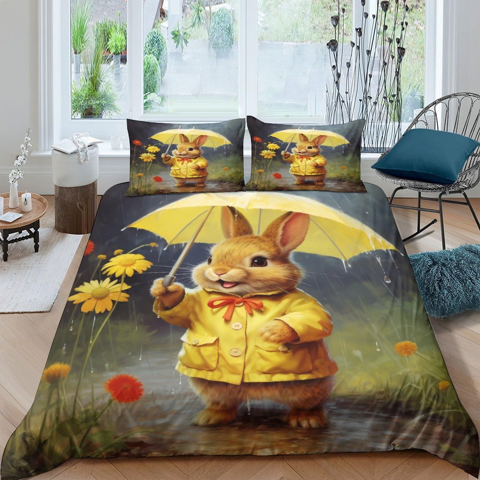 Housse de couette lapin pour une chambre d'enfant douce et imperméable