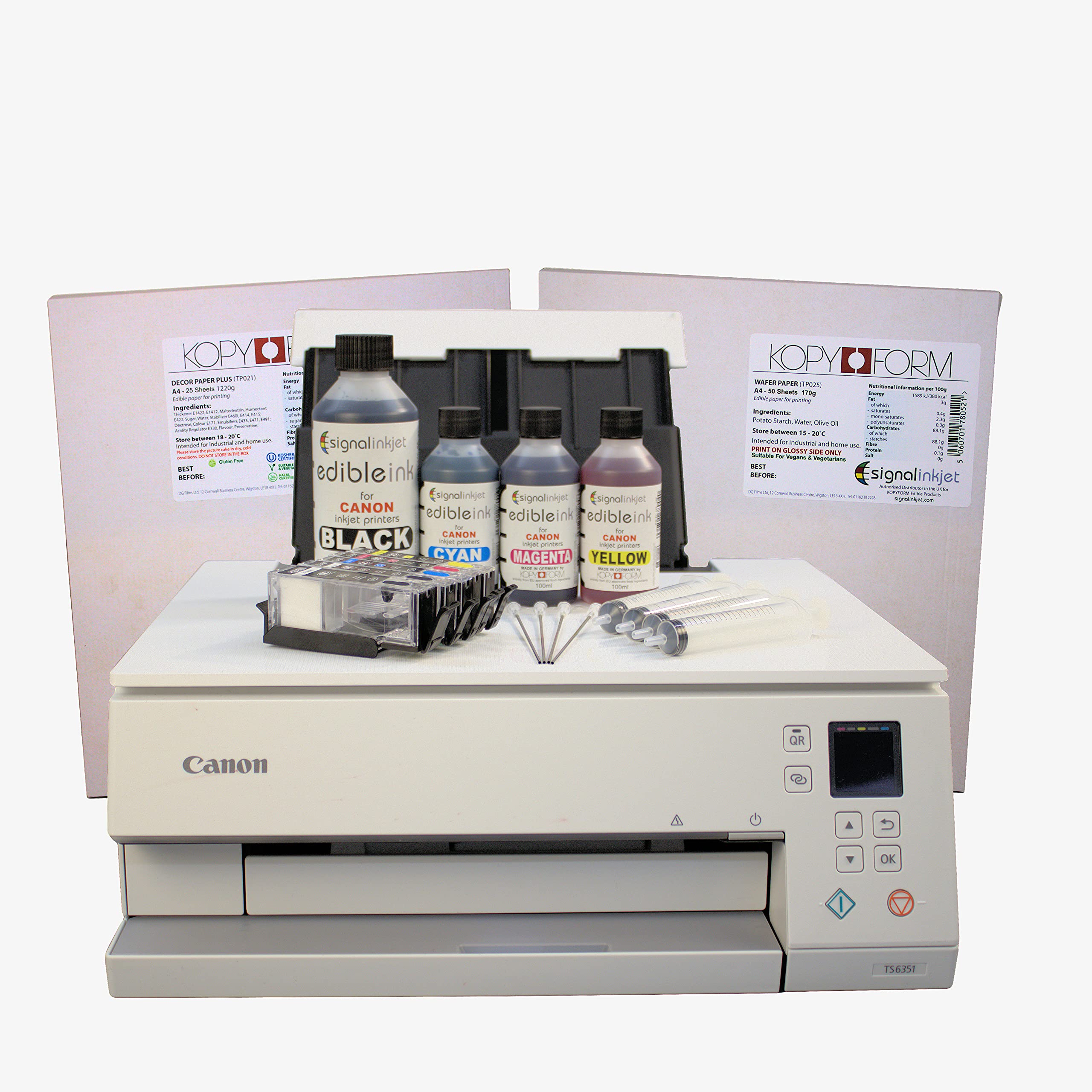 Signalinkjet Edible Printer Kit TS6351, Refillable Cartridges, Ink