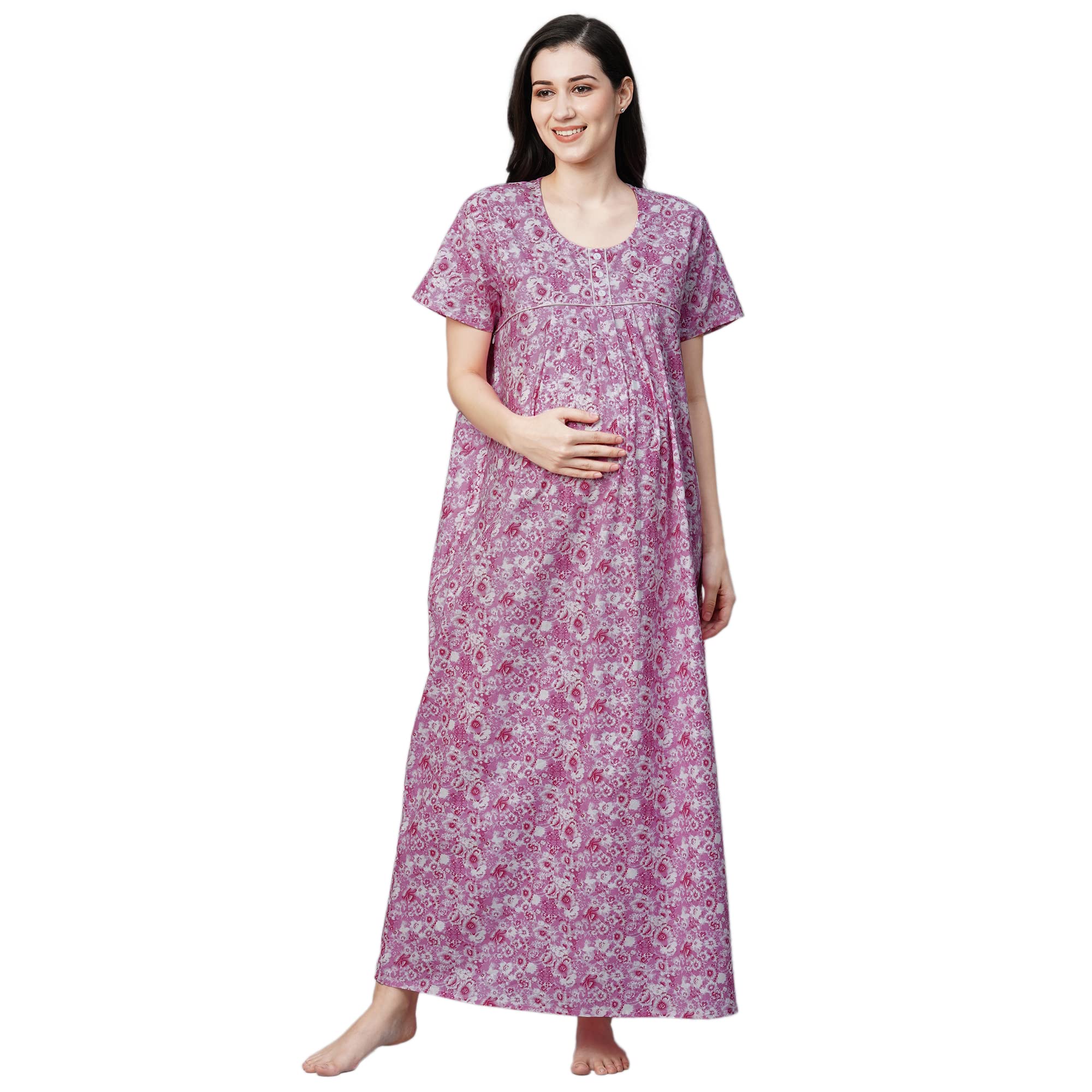 knee length dresses for ladies White Cotton Dream Long Nightgown Plus Classic White / 3X main image 1