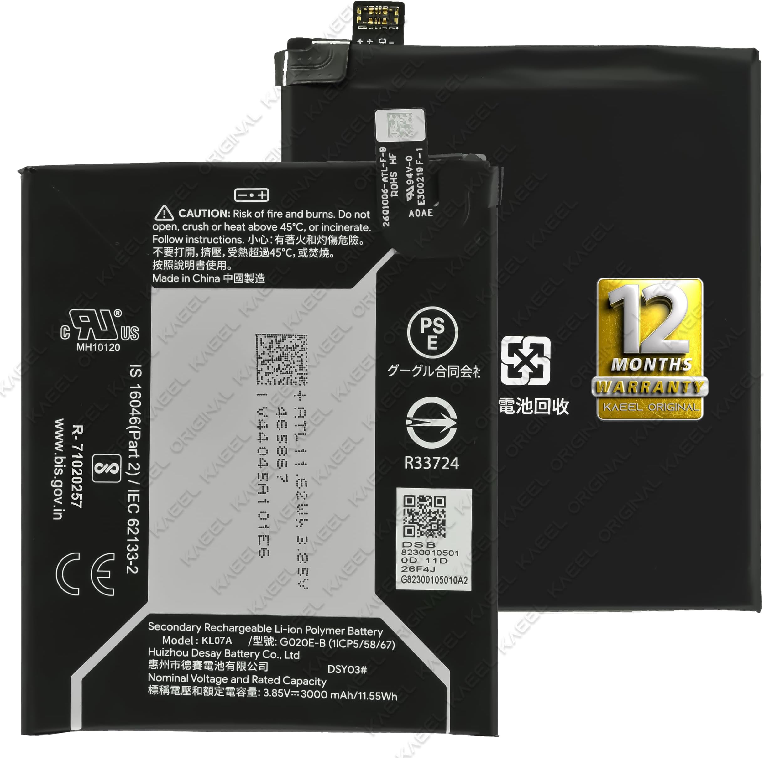 KL05A G020E-B Battery for Google Pixel 3a (3000mAh) with 12 Months Warranty.