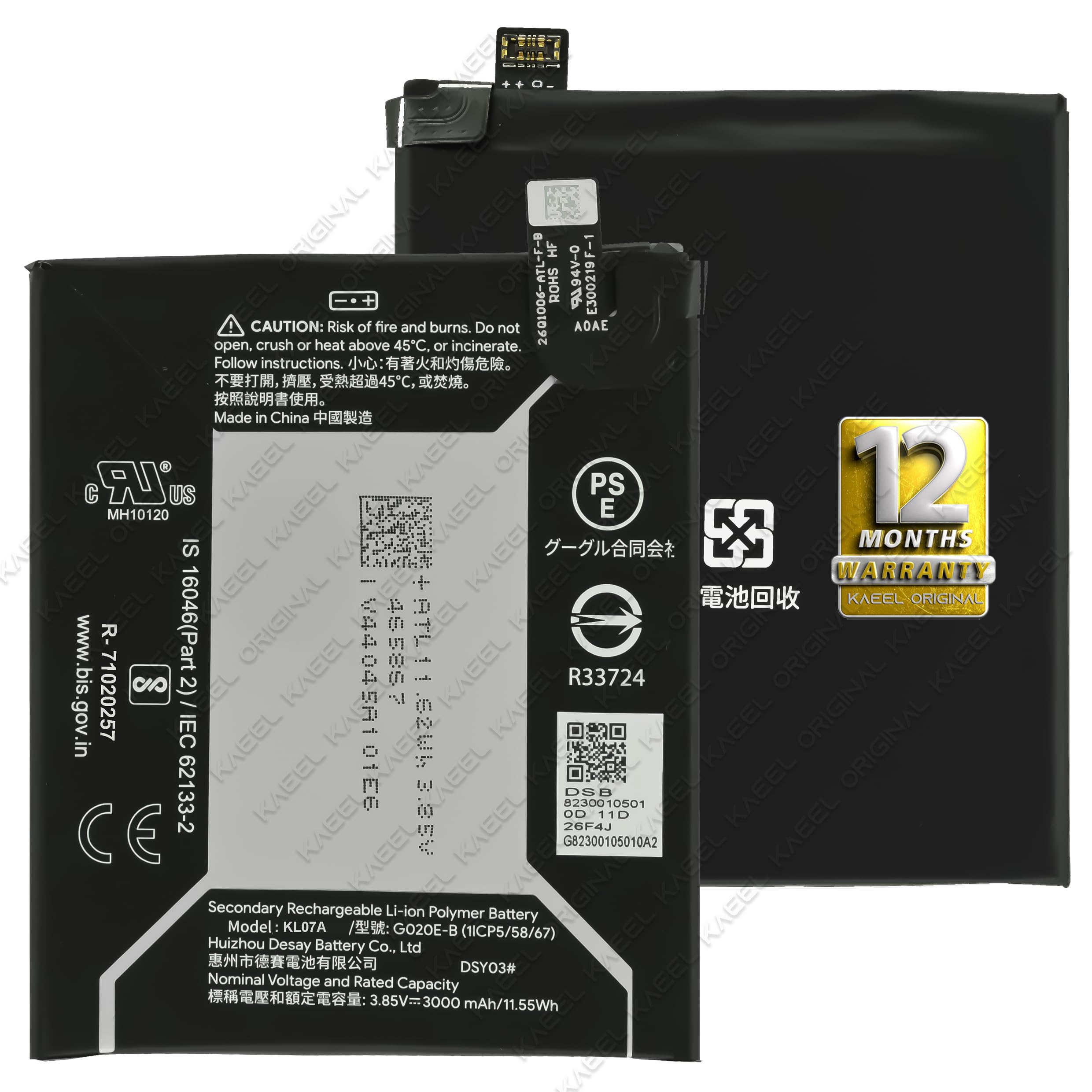 KL05A G020E-B Battery for Google Pixel 3a (3000mAh) with 12 Months Warranty.