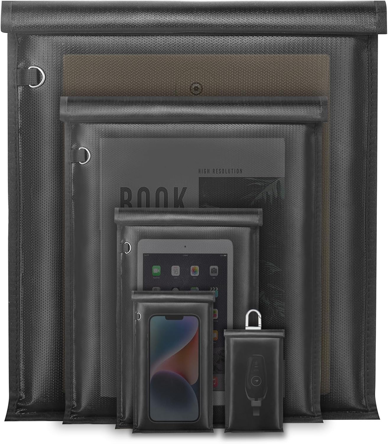 yaokvide Large Faraday Bags- 5 Pack Faraday Cages for Laptops