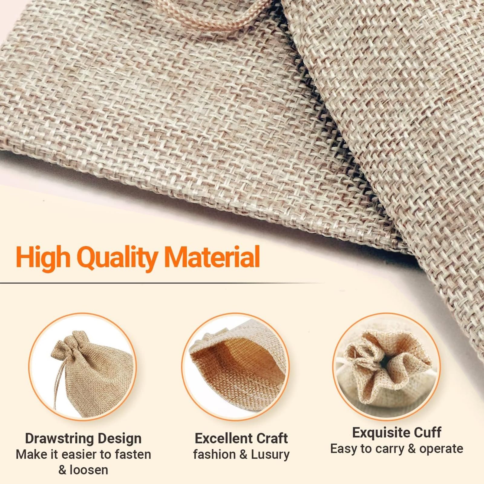50 Sachets En Jute 7x9 Cm Avec Cordon - Sac Cadeau Réutilisable - Pour Mariage, Noël, Bijoux, Bonbons